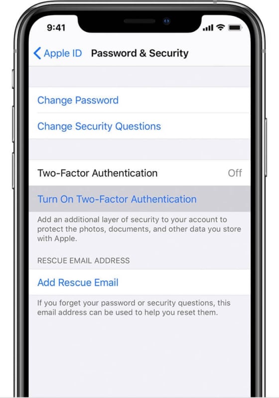 tap-on-turn-on-two-factor-authentication-on-iphone