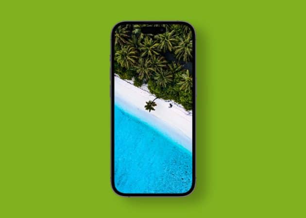 Beach’s drone view iPhone wallpaper