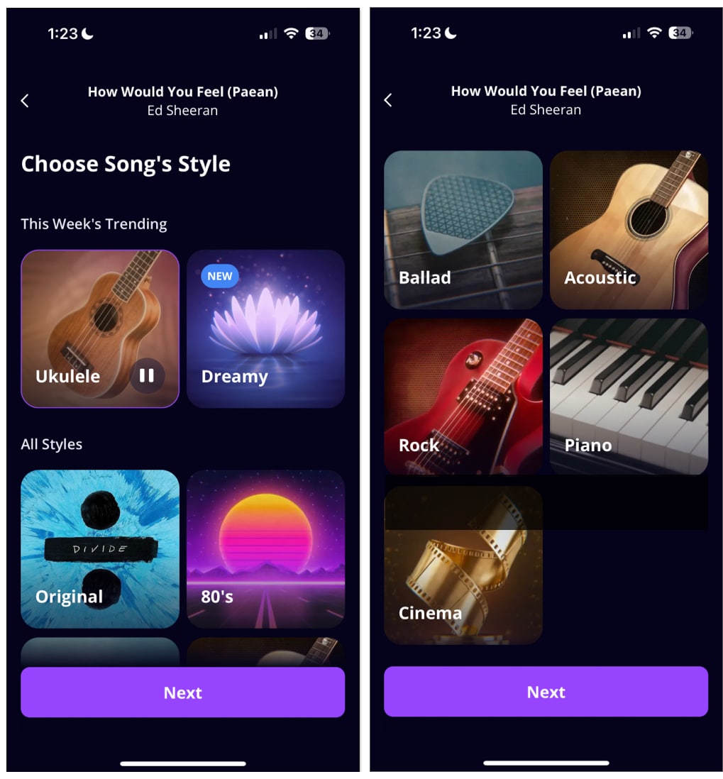 Change the song genre in Mixit app