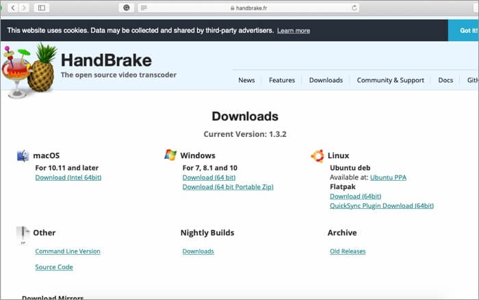 HandBrake Video Converter App for Mac