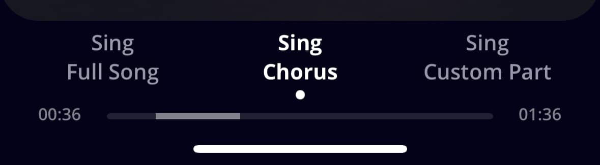 Select which part to sing