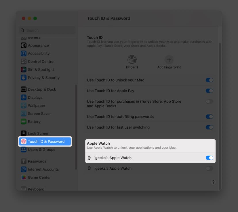 Activate the automatic unlock function in macOS Ventura
