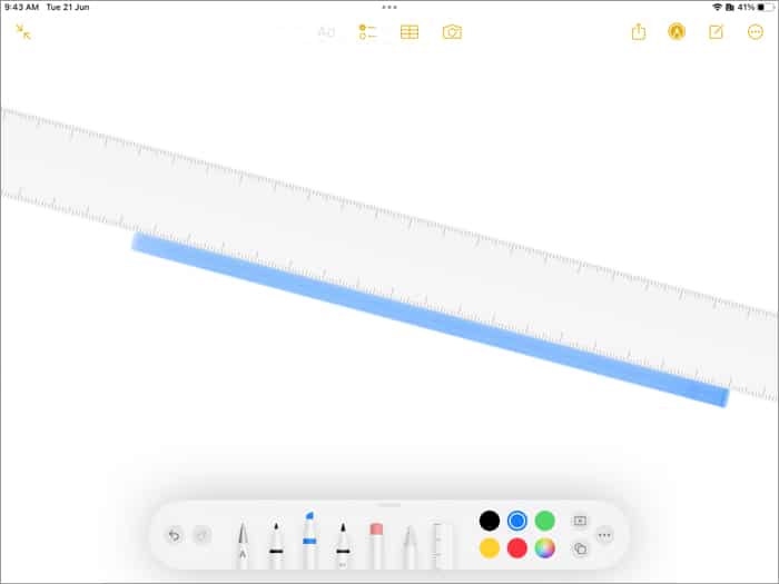 Use Markup to draw a straight line with Apple Pencil