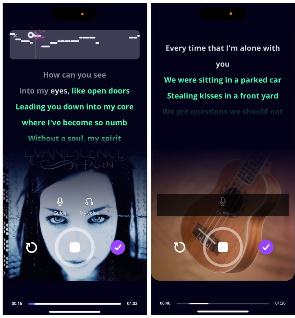 Use lyrics and vocal guides in Mixit app