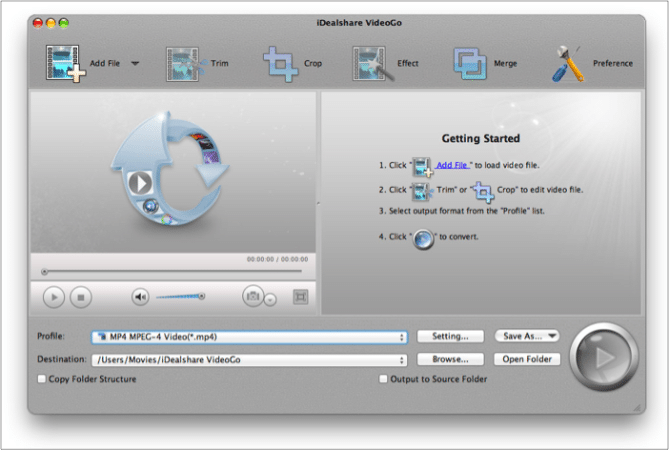 iDealshare VideoGo Mac Screenshot