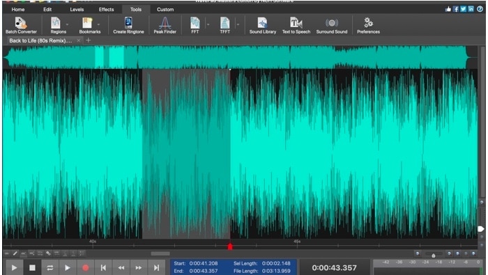 wavepad audio editor screenshot