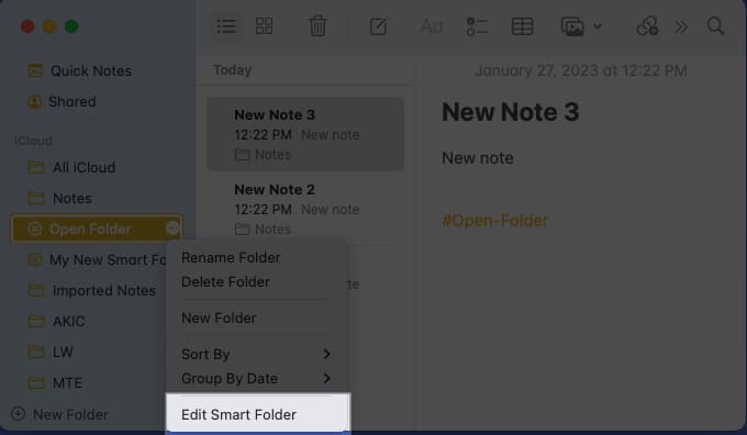Edit a Smart Folder on Mac