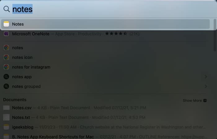 Szerezzen be minden alkalommal új gyorsjegyzetet a macOS Venturán, lépjen a Spot fénybe, és navigáljon a Notes alkalmazáshoz
