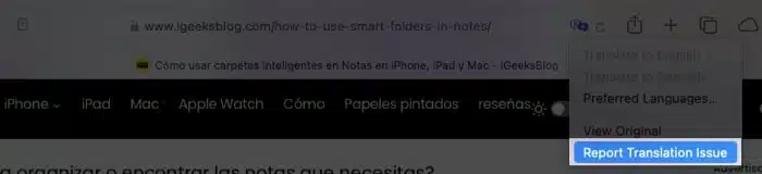 How to translate a web page in Safari on Mac Help Apple improve Safari translations
