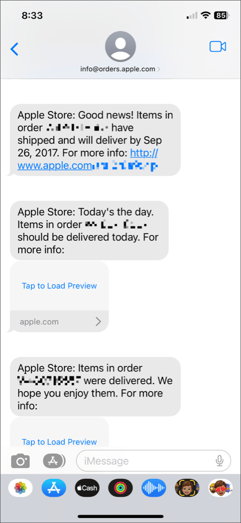 Receive text notifications for order shipment