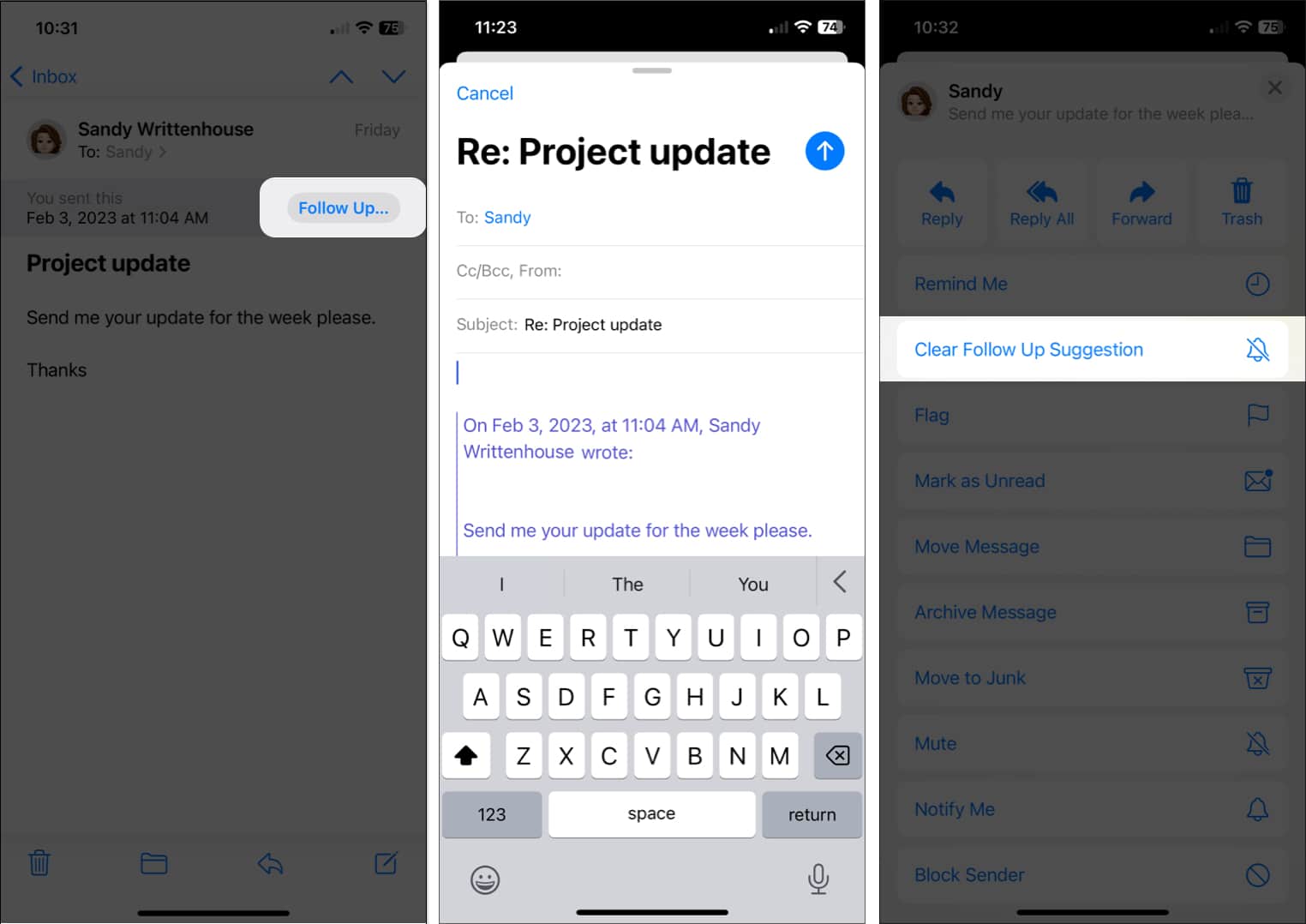 Use Follow Up in Mail on iPhone and iPad