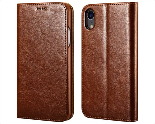 icarecase leather folio case for iphone xr