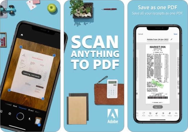 Adobe Scan iPhone app to scan documents