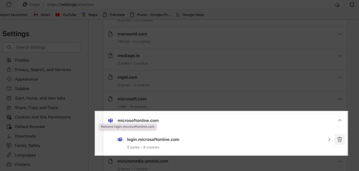 Clear Microsoft Teams cache on Edge