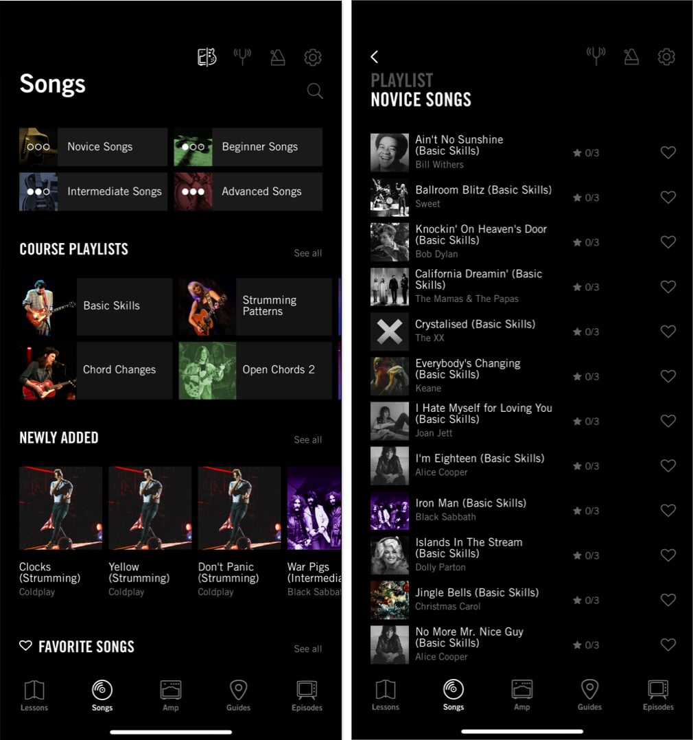 Discover huge catalog of songs to practice on with Gibson app