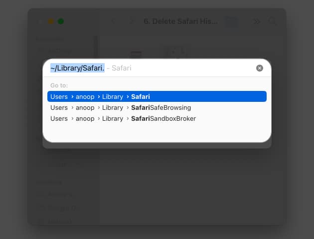 Enter the Safari library code