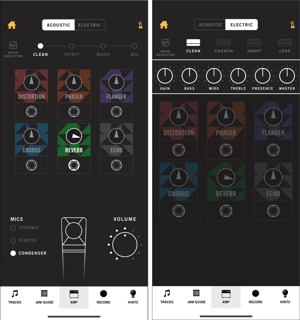 Get access to tracks to practice to record your work with Gibson app