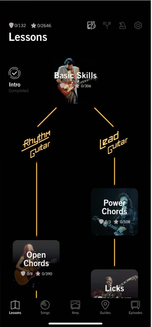 Learning to play guitar with Gibson app