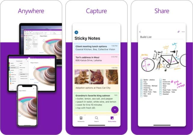 Microsoft OneNote iPhone app to convert image text into digital text