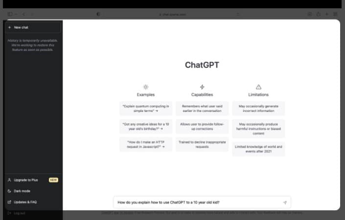 Overview of ChatGPT on Mac Browser