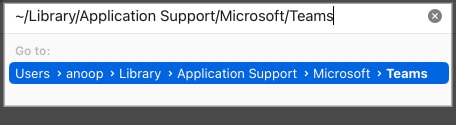 Use finder to clear Microsoft Teams cache on Mac
