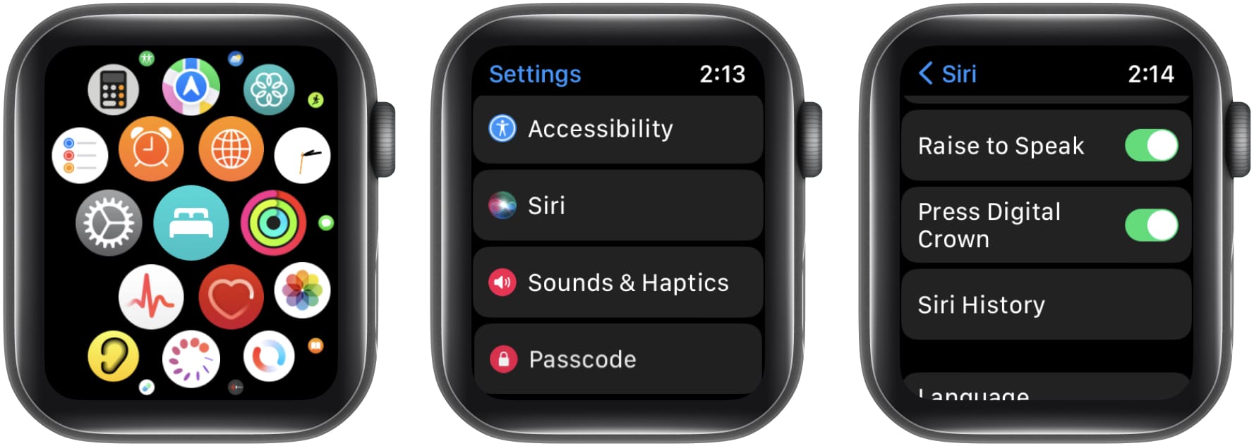 Activate Siri using Apple Watch Digital Crown