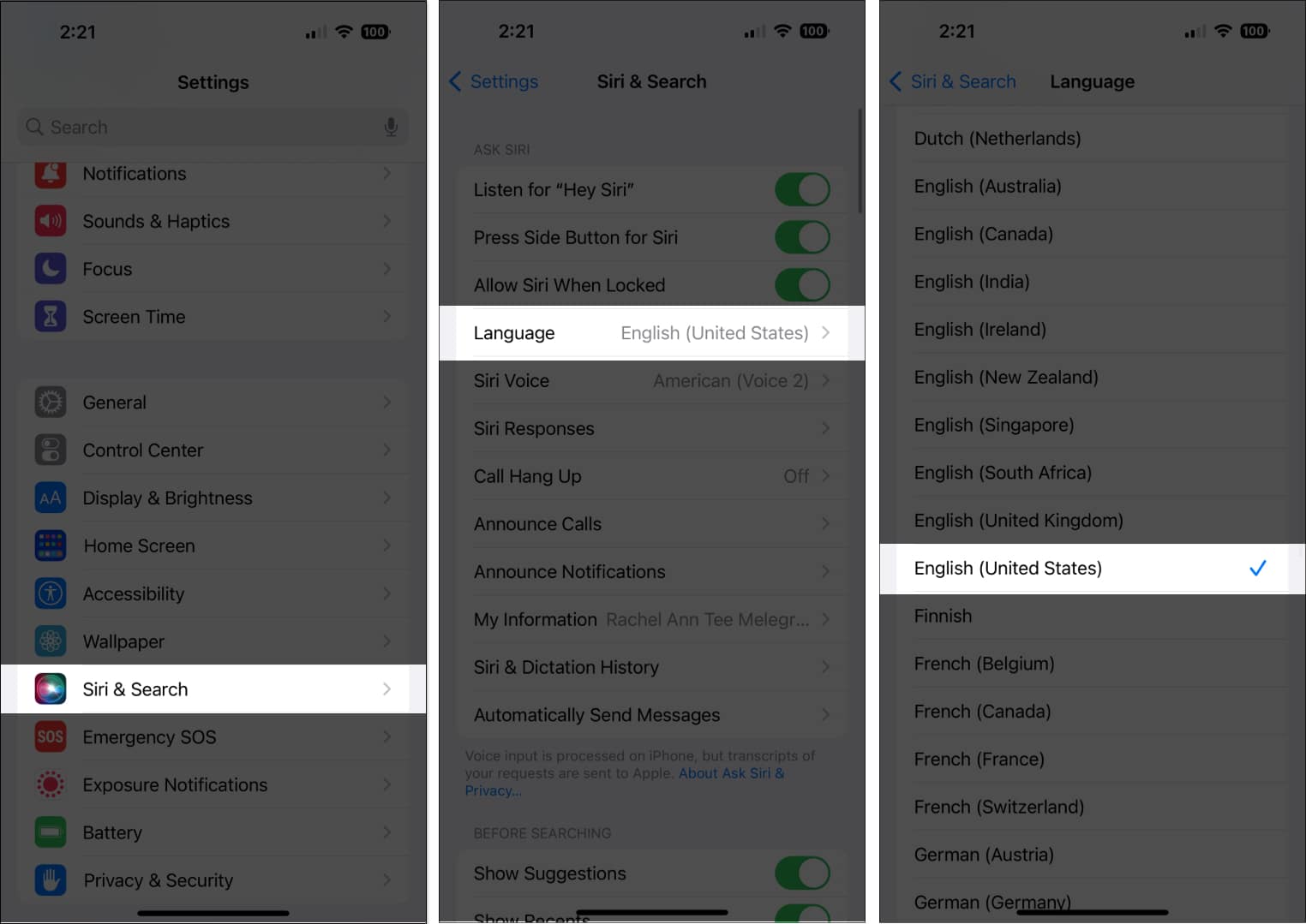 Módosítsa a Siri nyelvét az iPhone készüléken
