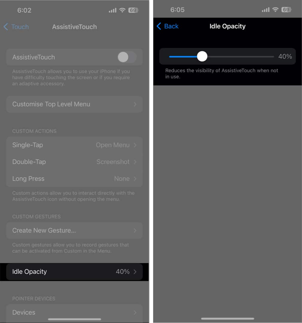 Choose idle opacity, set it accordingly in accessibility