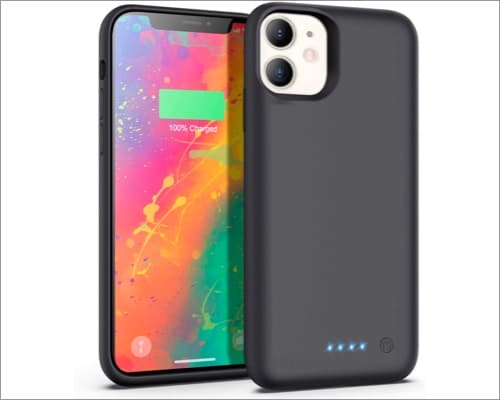 Feob Black Battery Case for iPhone 11  with 6800mAh 