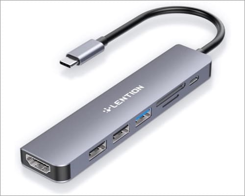 LENTION USB C Hub with 100W Charging, 4K HDMI, Dual Card Reader