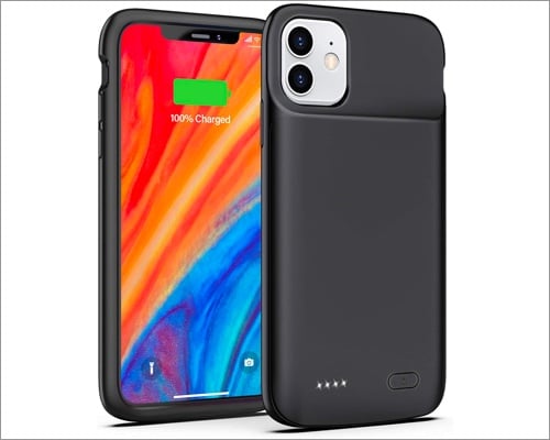 OMEETIE Black Battery Charging Case for iPhone 11