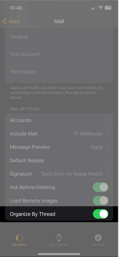 Organize emails by thread