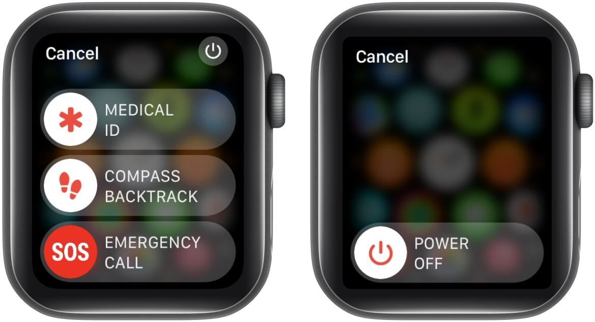 Power on or off Apple Watch with Side Button