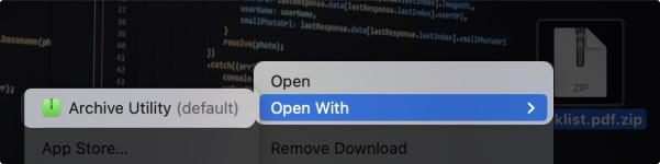 Right-click to unzip files on Mac