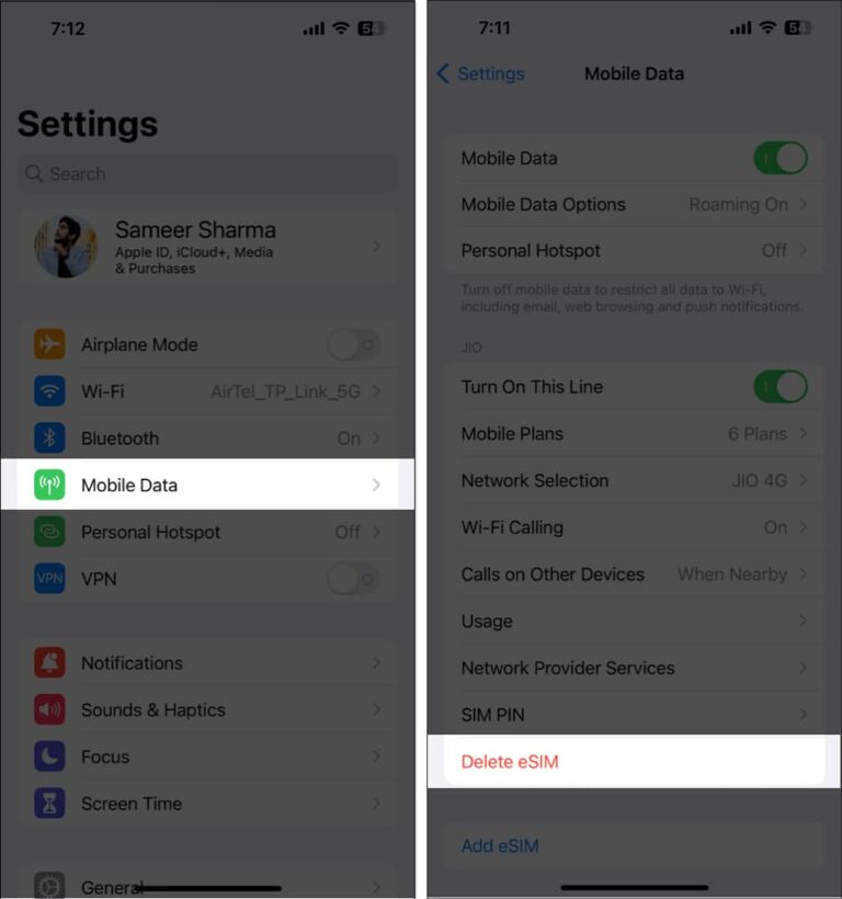 sms not working on iphone esim