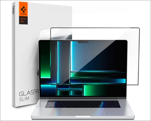 Spigen Tempered Glass Screen Protector [GlasTR Slim] Designed for MacBook Pro 14 inch