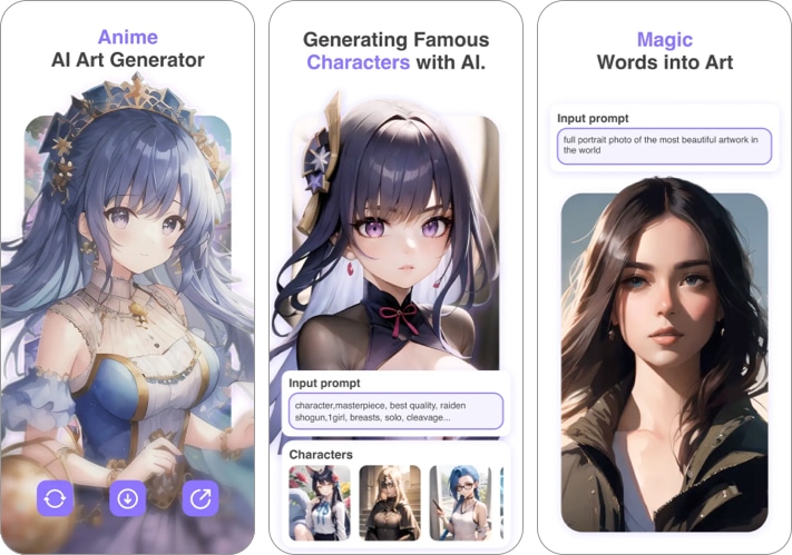 Best AI art generator apps for iPhone in 2024 Anime Art AI generator iPhone app screenshot