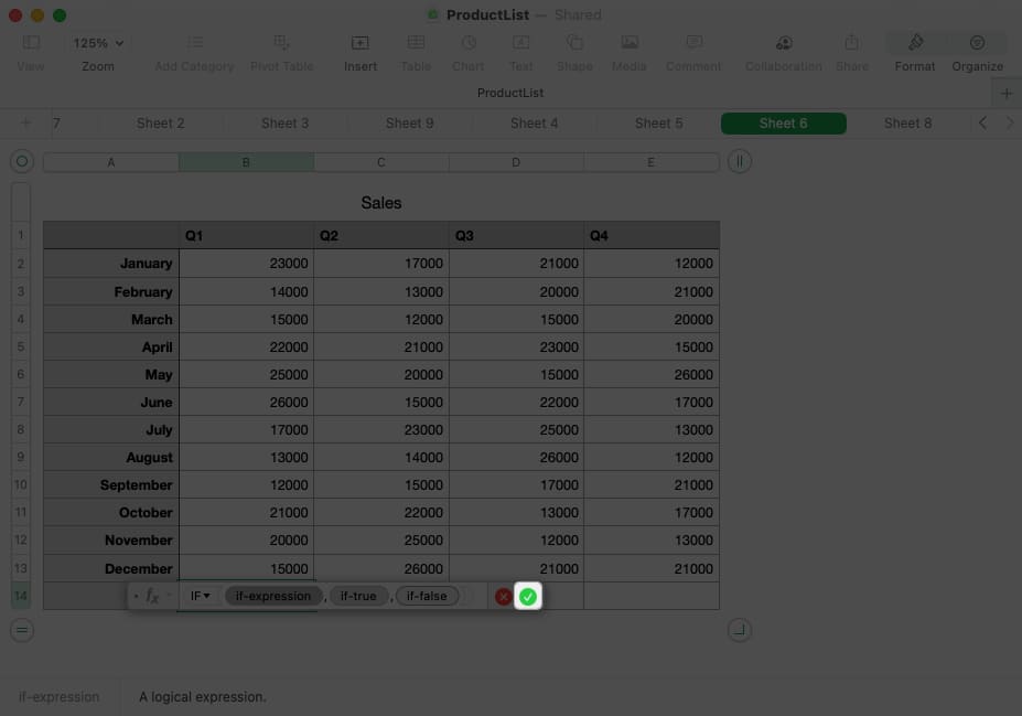 Check when the formula is set to your preferences in numbers