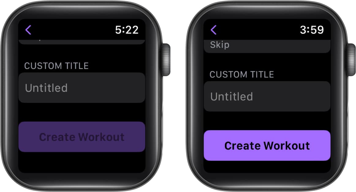 Choose Custom Title, hit Create Workout