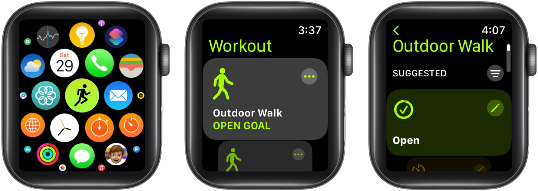 Go to Workout app, select three dots icon, choose pencil icon