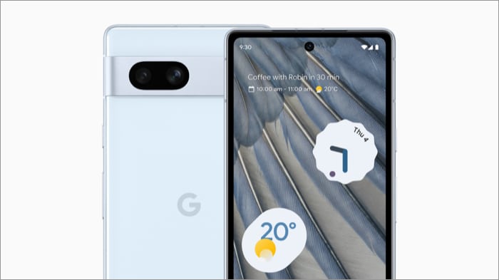 Google Pixel 7a front and back