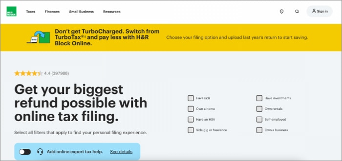 Hrblock tax software
