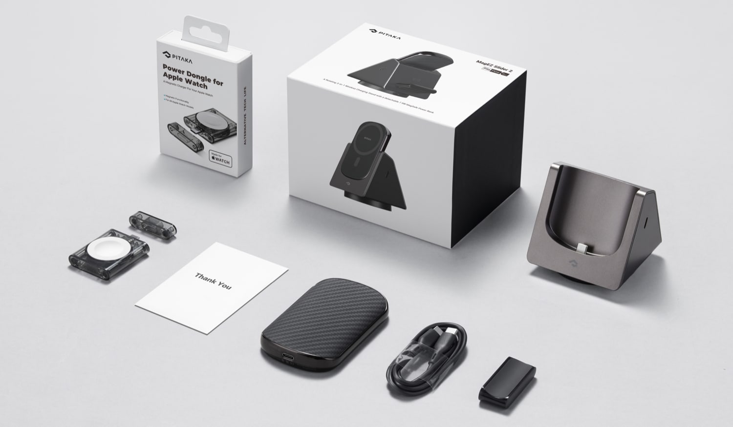 PITAKA MagEZ Slider 2 Ultimate 3 in 1 charger for Apple device MagEZ Slider 2 Features and package contents