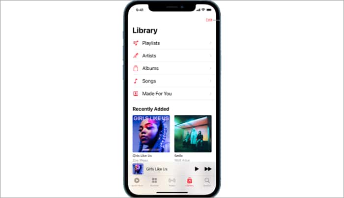 Music library in Apple Music