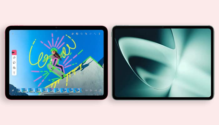 OnePlus Pad vs iPad 10. generációs kijelző