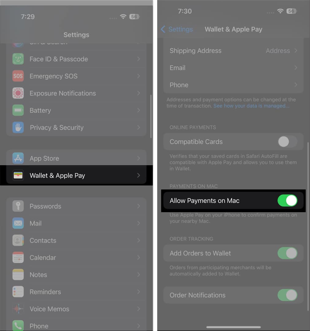 Open Settings scroll down and tap Wallet Apple Pay