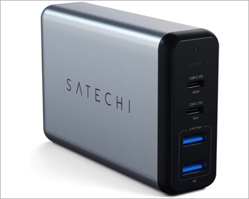  Satechi 75W Dual Type C PD Travel Charger Adapter with 2 USB C PD
