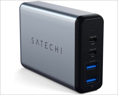 Satechi 75W Dual Type C PD Travel Charger Adapter with 2 USB C PD