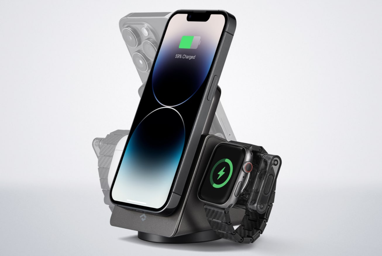 PITAKA MagEZ Slider 2 Ultimate 3 in 1 charger for Apple device Spinning base with lock of MagEZ Slider 2