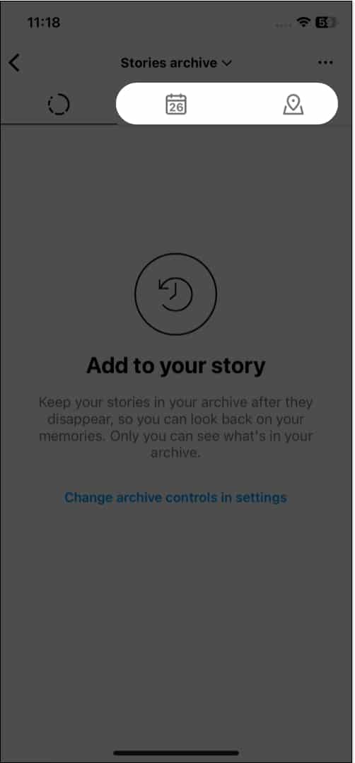 Tap calendar or map icon to find archived Stories on Instagram